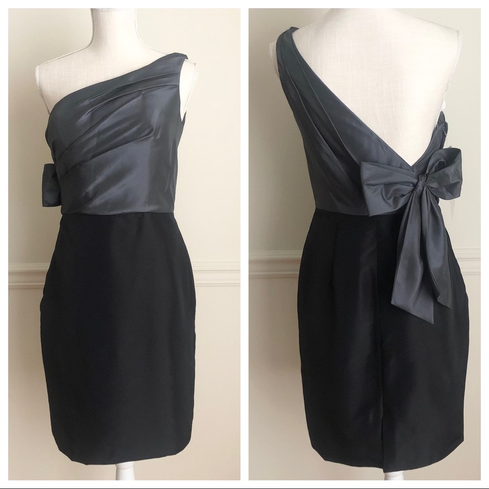 Forever Yours Black and Grey One Shoulder Dress